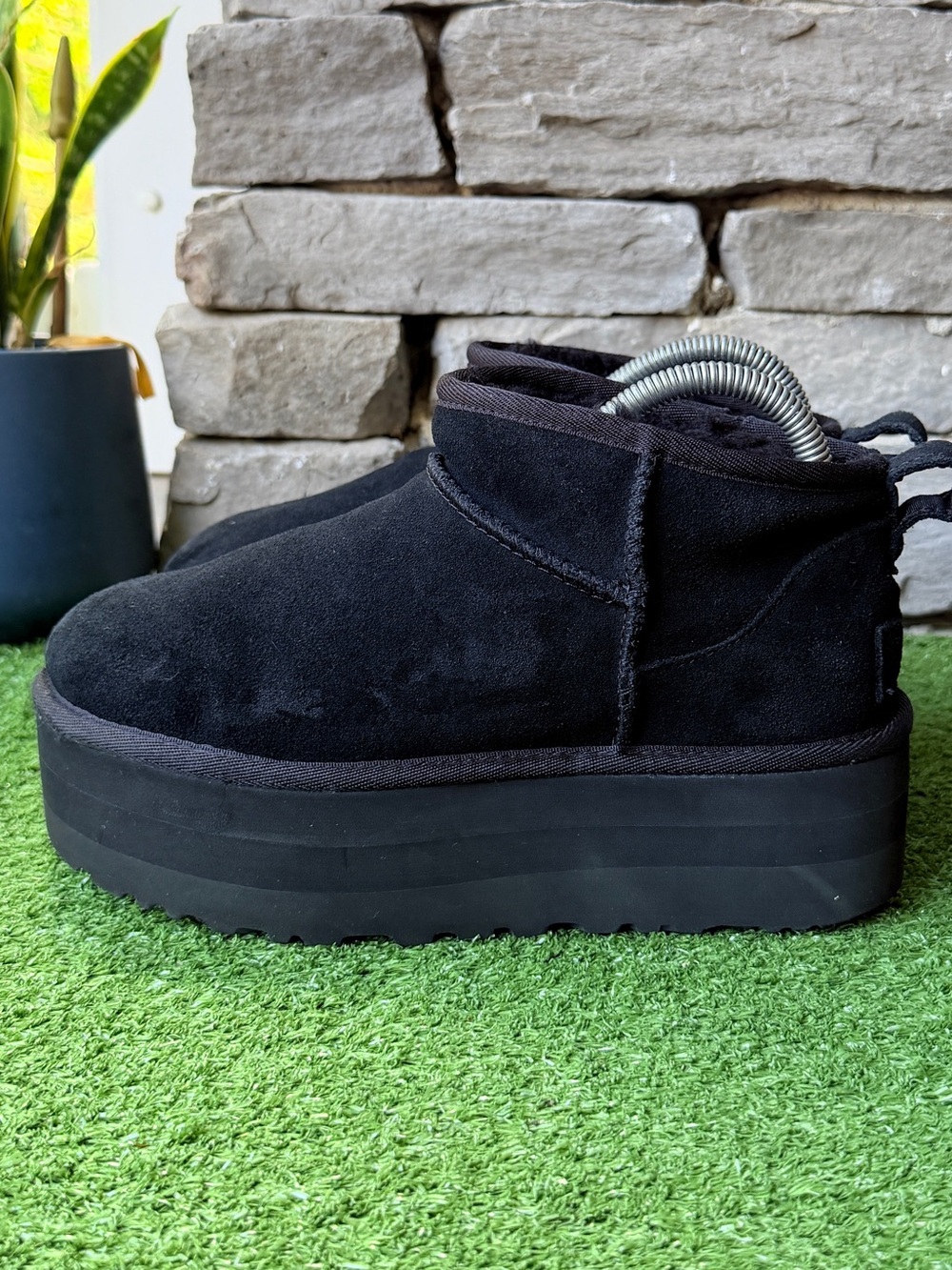 UGG Classic Ultra Mini Platform Black Suede Women’s Boots